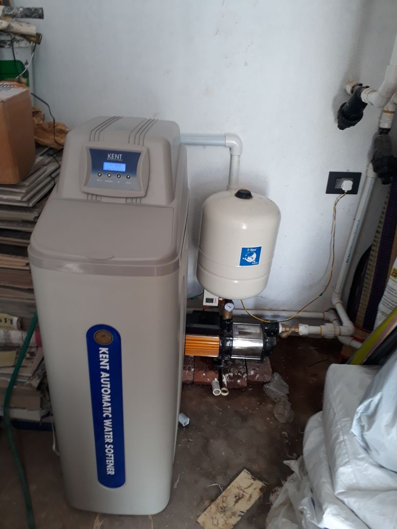 Kent-Automatic Water Softner installation thru pressure pump.